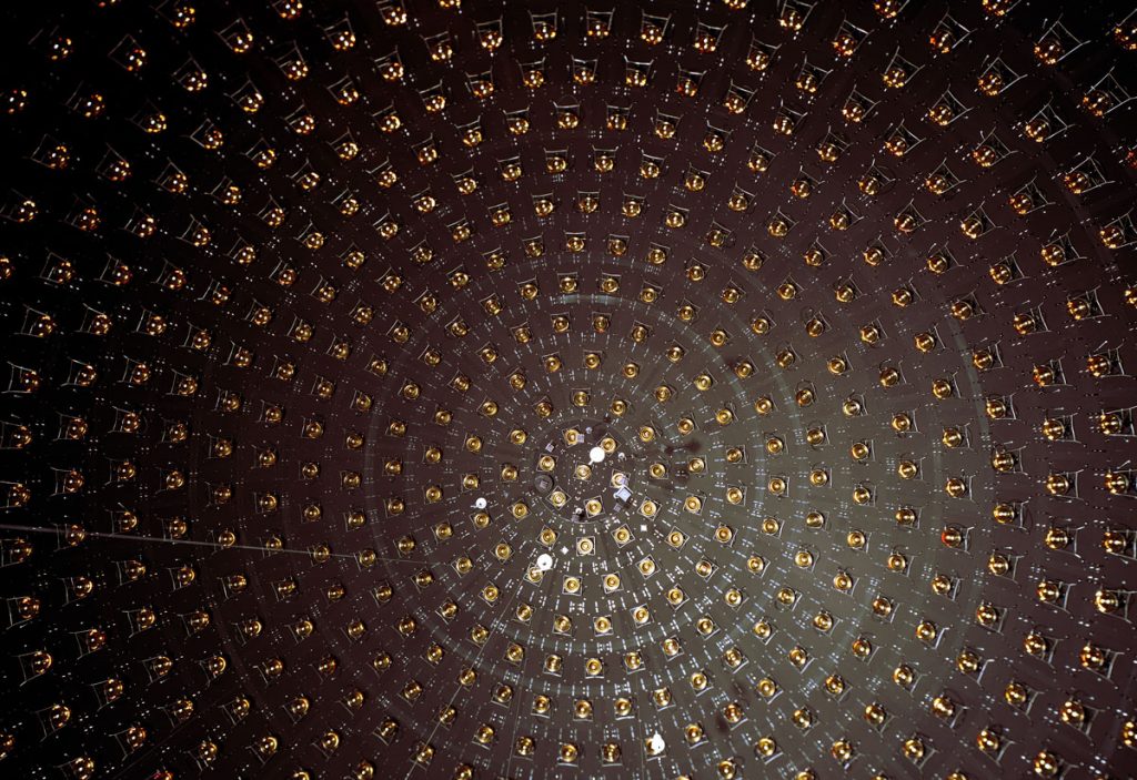 Spiral of photomultiplier tubes in MiniBooNE